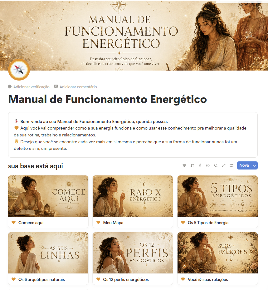 Página inicial do Manual de Funcionamento Energético no Notion
